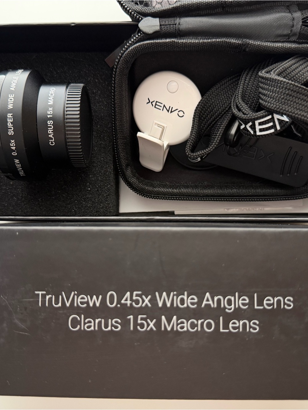 Xenvo Pro Lens Kit for IPhone and Android, micro and wide angle lens w/LED light